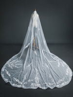 Hochzeitsschleier One Tier Lace Tüll Cut Edge Klassische Brautschleier