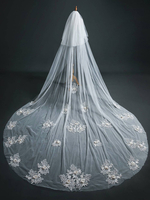Hochzeitsschleier One Tier Lace Tüll Cut Edge Klassische Brautschleier