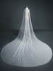 Hochzeitsschleier One Tier Pearls Tüll Cut Edge Classic Brautschleier
