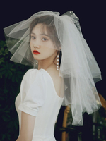 Hochzeitsschleier Vierstufige Schleifen Net Cut Edge Classic Brautschleier