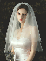 Hochzeitsschleier Zweistufige Applique Tüll Cut Edge Classic Brautschleier