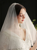 Hochzeitsschleier Zweistufige Perlen Polyester Cut Edge Drop Brautschleier