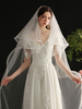Hochzeitsschleier Zweistufiger Polyester-fertiger Randwasserfall-Brautschleier