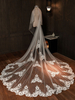 Hochzeitsschleier Zweistufiger Spitzenschleier aus Tüll mit Schnittkante Klassischer Brautschleier