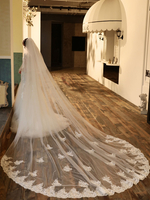 Hochzeitsschleier Zweistufiger Spitzenschleier aus Tüll mit Schnittkante Klassischer Brautschleier