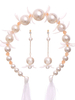 Hochzeitsschmuck Set Champagner Peals Kopfschmuck Ohrring Set Für Brautparty Kopfschmuck Set