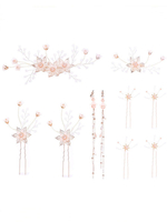 Hochzeitsschmuck Set Light Gold Charming Imitation Perle Ohrring mit Kopfbedeckung