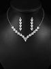 Hochzeitsschmuck Set Ohrringe Halskette Set Silber Braut Accessoires