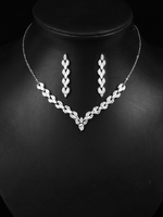 Hochzeitsschmuck Set Ohrringe Halskette Set Silber Braut Accessoires
