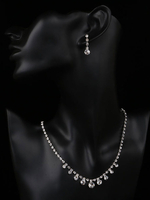 Hochzeitsschmuck Set Ohrringe Halskette Silber Braut Accessoires