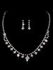 Hochzeitsschmuck Set Ohrringe Halskette Silber Strass Brautschmuck
