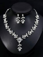 Hochzeitsschmuck Set Ohrringe Halskette Strass Braut Accessoires
