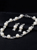 Hochzeitsschmuck Set Perlen Strass Vintage Braut Armband Ohrringe Halskette Set