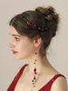 Hochzeitsschmuck Set Red Headwear Mit Ohrringen Für Braut