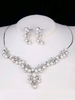 Hochzeitsschmuck Set Silber Perlen Strass Halskette Mit Perlen