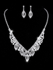 Hochzeitsschmuck Set Silber Strass Blatt Muster Halskette Mit Ohrringen