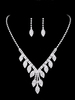 Hochzeitsschmuck Set Silber Strass Blatt Muster Halskette Mit Ohrringen