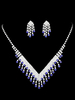 Hochzeitsschmuck Set Silber Strass Halskette Mit Ohrringen