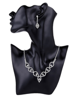 Hochzeitsschmuck Set Silber Strass Halskette Mit Ohrringen