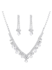 Hochzeitsschmuck Set Silber Strass Halskette Mit Ohrringen Für Braut