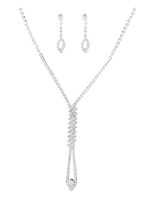 Hochzeitsschmuck Set Silber Strass Ohrstecker Mit Halskette