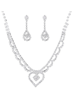 Hochzeitsschmuck Set Silber Strass Ohrstecker Mit Halskette
