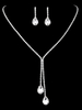 Hochzeitsschmuck Set Silber Strass Tropfen Halskette Mit Ohrringen