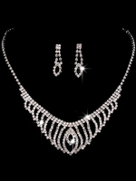 Hochzeitsschmuck Set Strass Halskette Mit Ohrringen