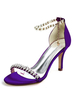 Hochzeitsschuhe Deep Purple Satin Strass Open Toe Stiletto Heel Brautschuhe
