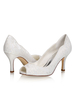 Hochzeitsschuhe Elfenbein Spitze Peep Toe Pfennigabsatz Brautschuhe