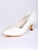 Hochzeitsschuhe Ivory mit Kitten Heels Satin Brautschuhe