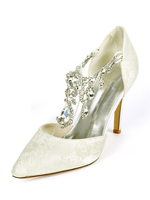 Hochzeitsschuhe Luxus Spitz Strass Pfennigabsatz 3;7 "Brautschuhe