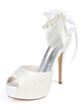 Hochzeitsschuhe Platform Lace Peep Toe Perlen 4;9 "Brautschuhe