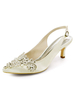 Hochzeitsschuhe Satin Deep Blue Pointed Toe Strass Kitten Heel Schuhe