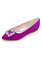 Hochzeitsschuhe Satin Spitz Flache Brautschuhe