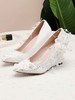 Hochzeitsschuhe Spitz Keilabsatz Brautschuhe Mit Blumen