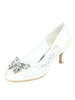 Hochzeitsschuhe spitze weiße runde spitze strass kitten heel braut fersen