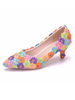Hochzeitsschuhe Split Farbe PU Leder Perlen Spitz Kätzchen Ferse Brautschuhe