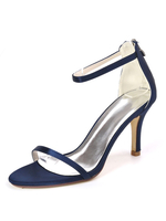Hochzeitsschuhe Ture Red Satin Schnalle Open Toe Stiletto Heel Brautschuhe