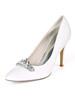 Hochzeitsschuhe Weiß Pailletten Stoff Strass Spitzschuh Stiletto Heel Brautschuhe