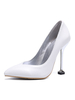 Hochzeitsschuhe Weiß PU Leder Spitzschuh Becher Ferse Pumps Brautschuhe