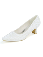 Hochzeitsschuhe Weiß Satin Königsblau Quadrat Toe Chunky Heel Brautschuhe