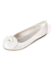 Hochzeitsschuhe Weiße Spitze Blumen Runde Zehen Flache Brautschuhe