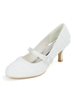 Hochzeitsschuhe White Satin Round Toe Stiletto Absatz Brautschuhe
