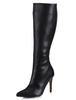 Hoher Absatz Stiefel 2021 Schwarz Spitz Breite Kalb Kniehohe Stiefel Frauen Schuhe