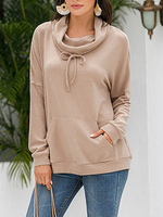 Hoodie für Frau Aprikose Langarm Polyester Kapuzenpullover