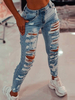 Hose Blaue Denim-Hose mit hohem Bund
