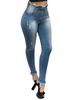 Hose Blaue Denim-Hose mit hohem Bund