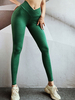 Hose Dunkelgrüne Polyester-Hose mit natürlicher Taille und Yogahose