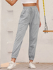 Hose Hellgraue Hose aus Polyester mit erhöhter Taille